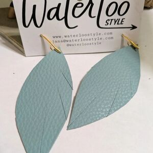 Waterloo Blue Leaf Earrings